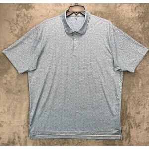 Peter Millar Men's Summer Comfort Polo Shirt XXL Lizard King Print‎ Blue Golf